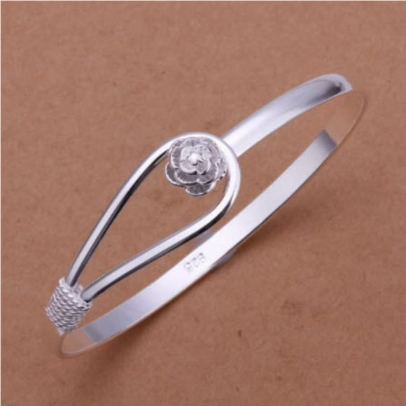 Silver Plated Rose Bracelet - Picture 1 of 9